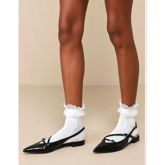 DOLCE VITA Pamla Midnight Snake Embossed Flat in Black // 8 - Picture 9 of 10